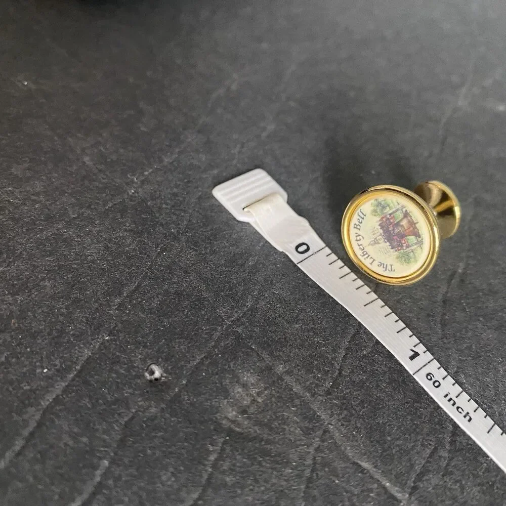 Vtg Stephen Barlow Cuff Links Cufflinks Gold Tone Liberty Bell Independence Day